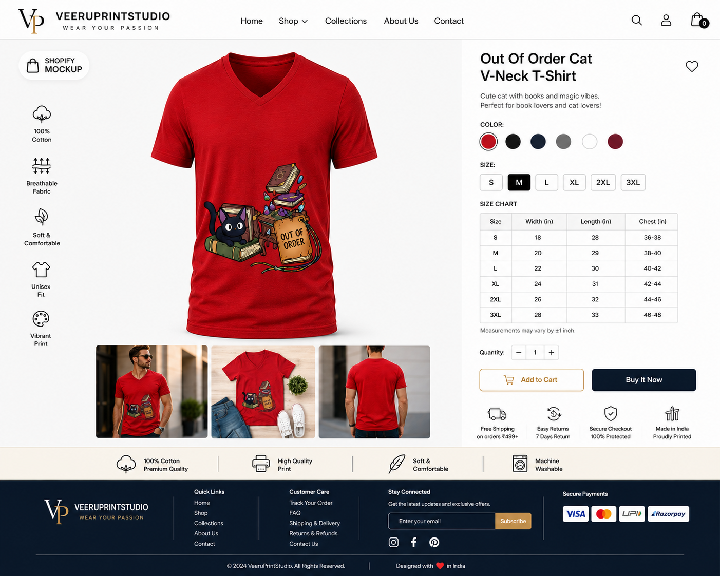 Unisex V Neck T-Shirt