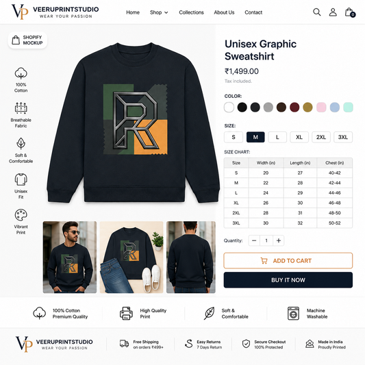 Premium Unisex Sweatshirt , Soft Cotton Blend,  Crewneck